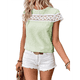 thumbnail image 1 of Blusas Casuales de Mujer con Cuello Redondo, Corta, Holgadas y Caladas Verde XL, 1 of 10