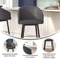 thumbnail image 6 of Flash Furniture Margo 26.25"H Square Mid Back Barstool, Gray/Walnut, 6 of 11