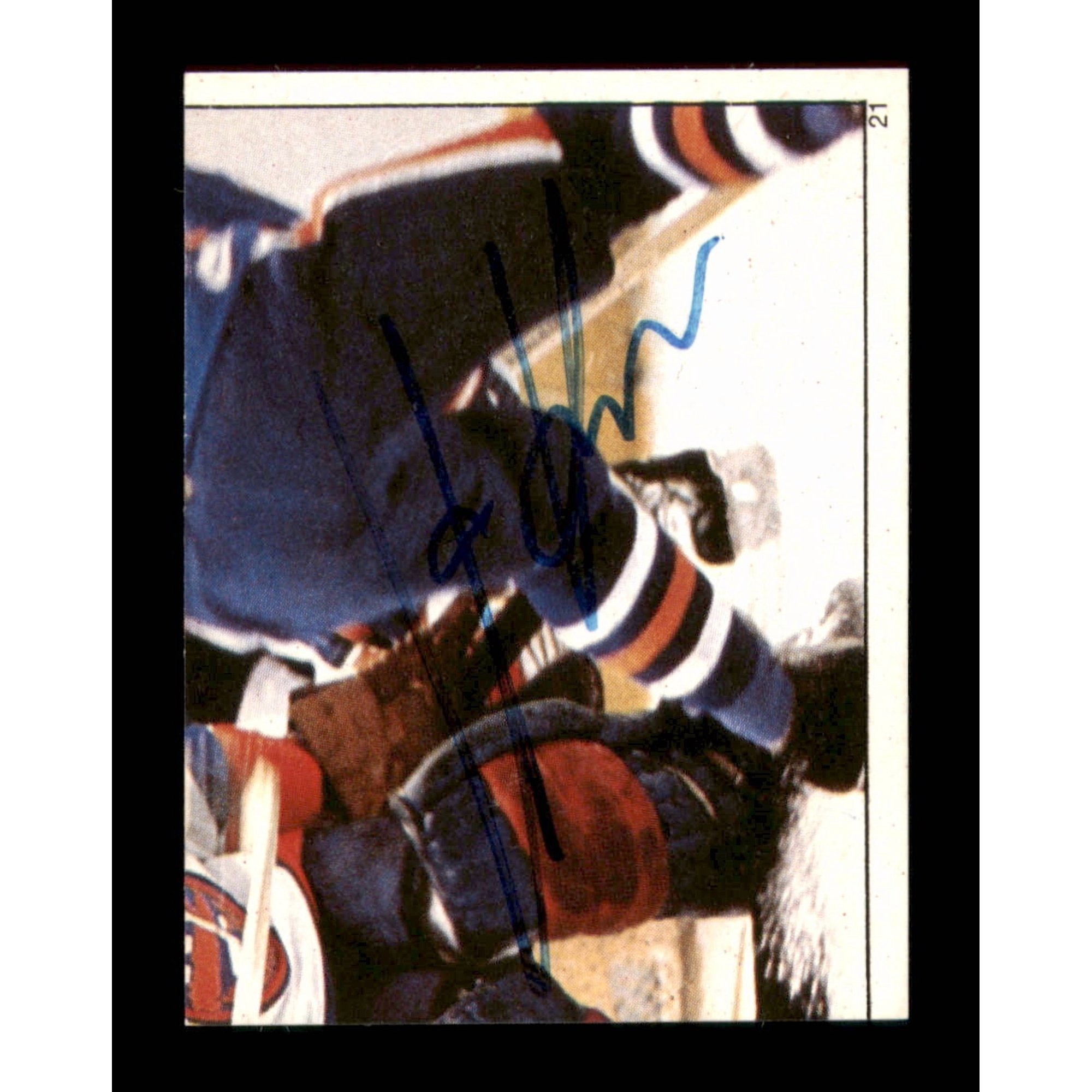 Jari Kurri Autographed 1983-84 Topps Stickers Card #21 Edmonton Oilers SKU #251475