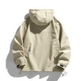 thumbnail image 5 of Maoxin Mens Jacket Men's Casual Loose Fitting Workwear Long Sleeved Hooded Jacket Long Sleeve Hooded Casual Outwear Jackets Plus Size Jacket for Men , Khaki , 3XL, 5 of 5
