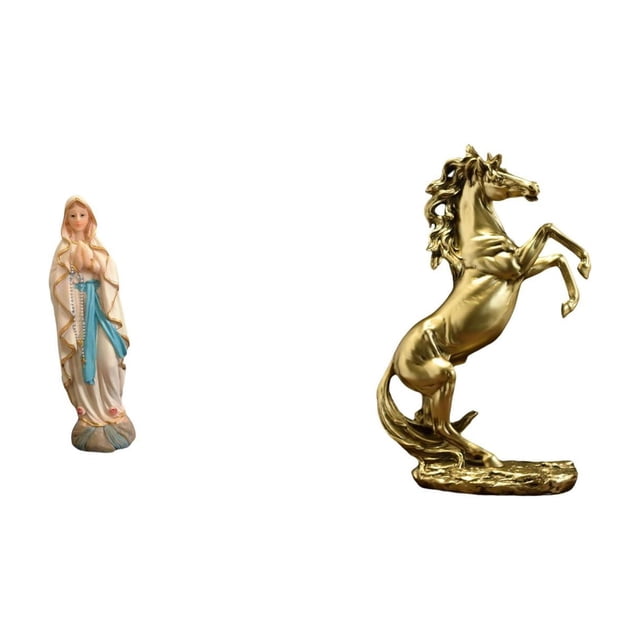 Estatua de caballo, figura decorativa de resina, escultura hecha a mano con meticulosidad, ligera y apta para el hogar, la oficina o el jardín. Ideal