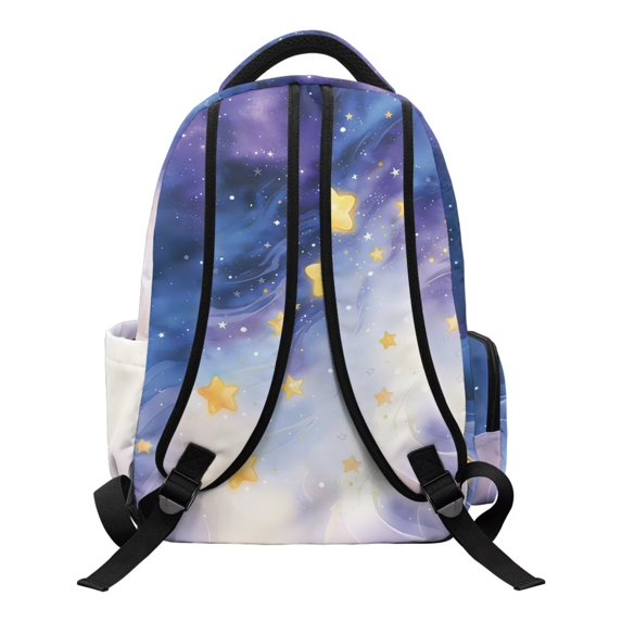 Garronmavis Axolotl Starry Girls Backpack Adjustable Shoulder Straps Large Capacity Book Bag 17 inch for 8-12 Elementary School Students Back to School Gift