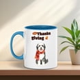 thumbnail image 4 of Happy Thanksgiving Old English Sheepdog with Turkey Pumpkins Autumn Vibes 11oz Accent Two-tone Mug Dog Lover Coffee Tea Cup - 12018, 4 of 5