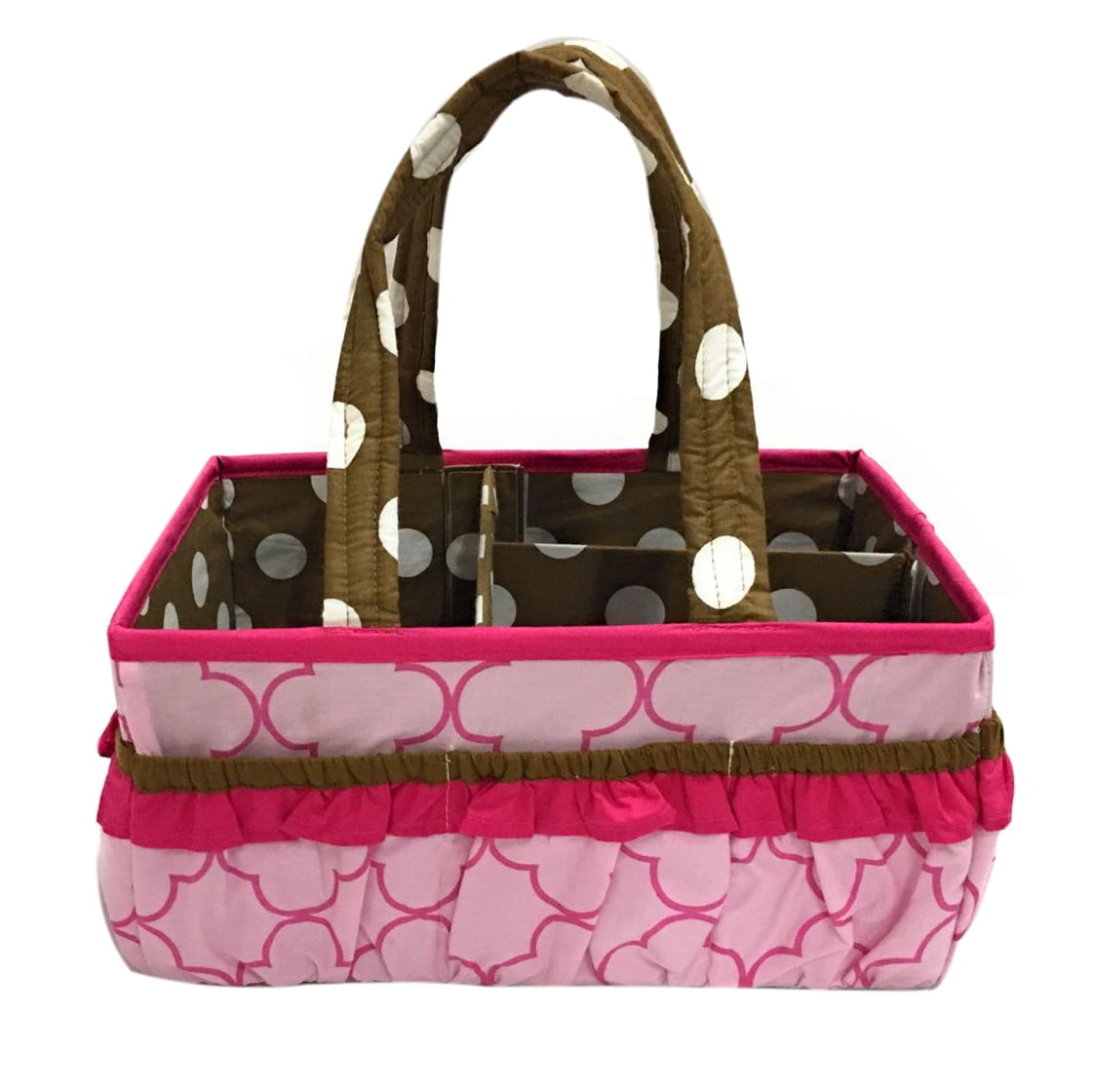 Bacati - Nursery Storage Caddy Butterflies Pink/Chocolate Girls
