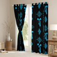 thumbnail image 3 of Feelyou Hippie Aztec Damask Black Out Curtains, Bow Curtains Pack of 2 (42x63 Each), 3 of 6