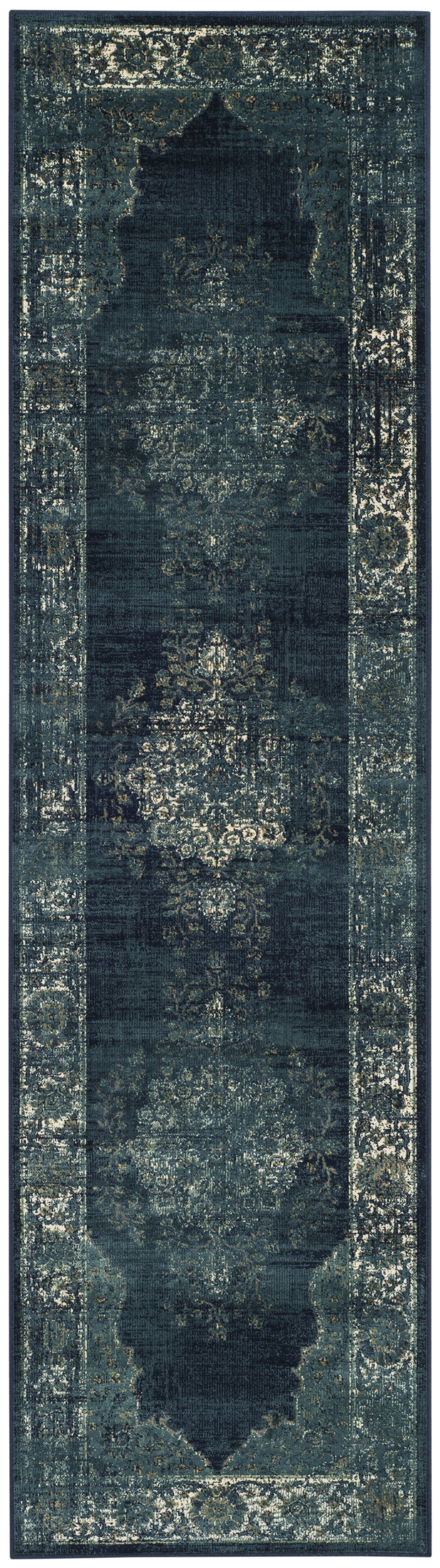 SAFAVIEH Vintage Winthrop Traditional Runner Rug, Navy, 2'2" x 8'