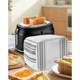 thumbnail image 5 of Grey Striped Toaster Cover 2 Slice, Modern White Striped Abstract Art Aesthetics Dustproof Bread Machine Oven Cover with Storage Pockets, Fits Most Kitchen Toasters Protector, 5 of 5
