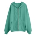 thumbnail image 4 of vigerkar Womens Zip Up Hoodies Long Sleeve Oversized Sweatshirts Y2K Jacket Pockets Fashion Clothes (Mint Green, 3XL), 4 of 4