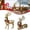 Rose Gold, variant on QWUIIOMJPY Desktop Ornaments-2 Pcs Christmas Reindeer Figurines Decorations Standing & Lying Plastic Deer Statues With Bow Bells Tabletop Reindeer Ornaments Living Room Holiday Home Decor