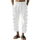 thumbnail image 2 of Pantalones largos para hombre, informales, de vacaciones, con bolsillo, cordón, color liso, cintura elástica, pantalones cortos para hombre, 2 of 4
