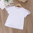 thumbnail image 1 of Camiseta de verano para niños, camisetas de manga corta para bebés y niñas, ropa de Color sólido con lazo de perlas, camisetas de algodón para niños, camisetas de 90cm Gao Jinjia LED, 1 of 2