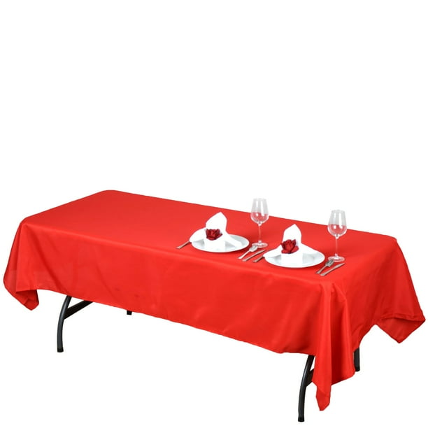 Efavormart 60x102" RED Wholesale Linens Rectangle Polyester Tablecloths