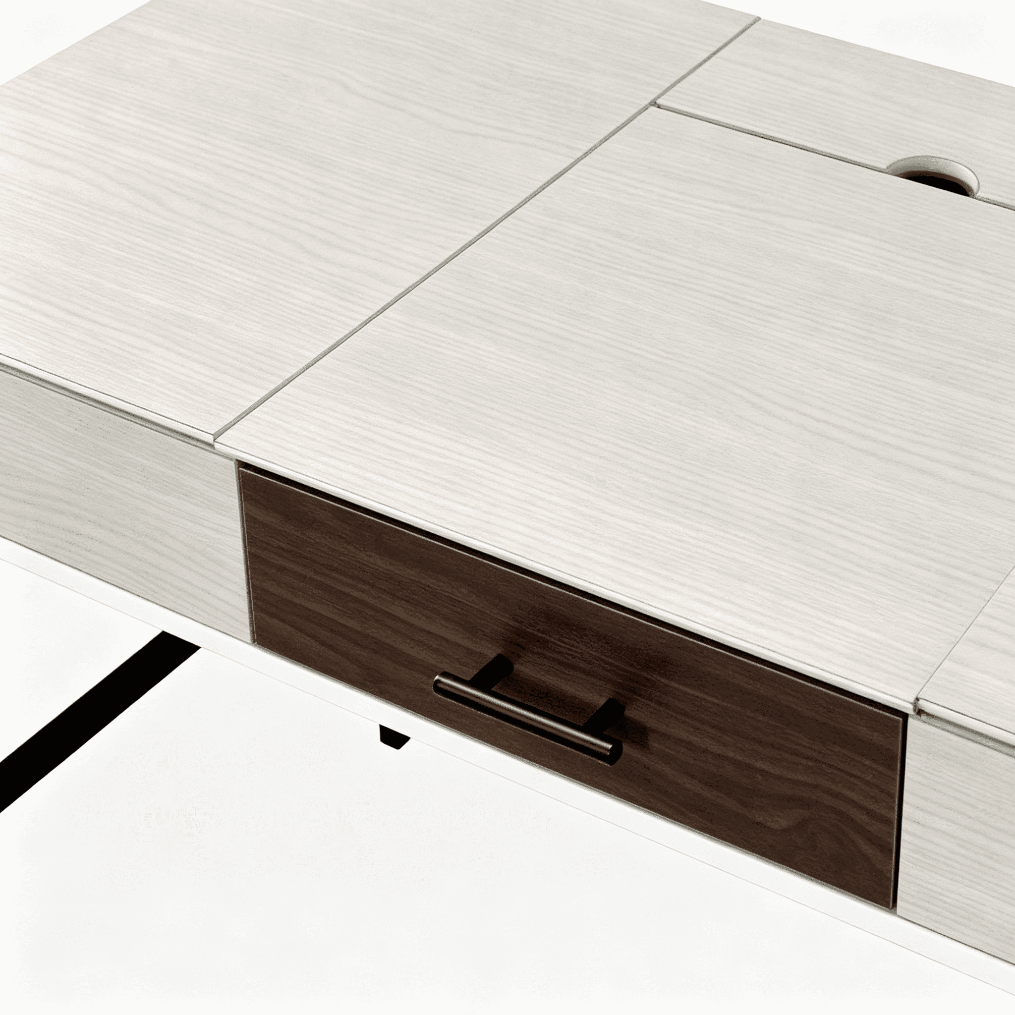 Writing Desk with Built-In USB Port and Storage Drawer, 42 in Home Office Desk with Side Metal Glides, Industrial Style Computer Desk for Office and Study