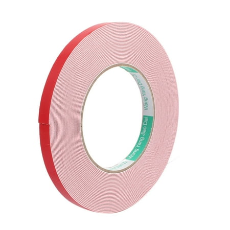 10M 10mm x 1mm Dual-side Adhesive Shockproof Sponge Foam Tape Red White