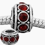 January Bead Girl Charm - Buckets of Beads Garnet Rhinestone Charm Bead