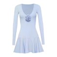 thumbnail image 1 of Vestido con falda de tenis para mujer, ropa de calle, vestido de entrenamiento para , fitness, bádminton , Azul Claro, L, 1 of 7