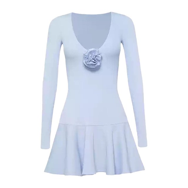 Vestido con falda de tenis para mujer, ropa de calle, vestido de entrenamiento para , fitness, bádminton , Azul Claro, L