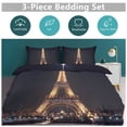 thumbnail image 5 of 3 Pcs Soft Bedding Set, Includes 1 Duvet Cover with Zipper And 2 Pillow,Shams Eiffel Tower Twin(86"x70"), 5 of 8