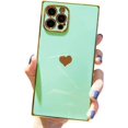 thumbnail image 1 of Funda cuadrada compatible con iPhone 13 Pro Max resistente a los golpes borde chapado en parachoquesGalvanoplastia Green-13 Pro Max Xemadio CZDZ-HY227-2, 1 of 7