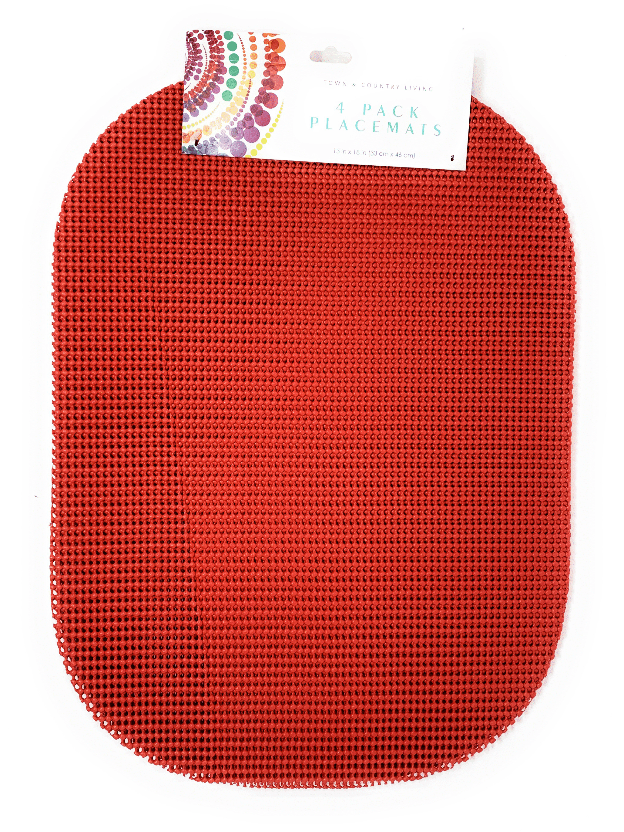 Town & Country Living Summer Grid Polyvinyl Waffle Placemats, Set of 4