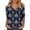 Dark Blue#9527, variant on CONZONE Womens T-Shirts 3/4 Sleeve T Shirts for Women Casual V Neck Floral Graphic Lightweight Tees Soft Cozy Athletic Tops