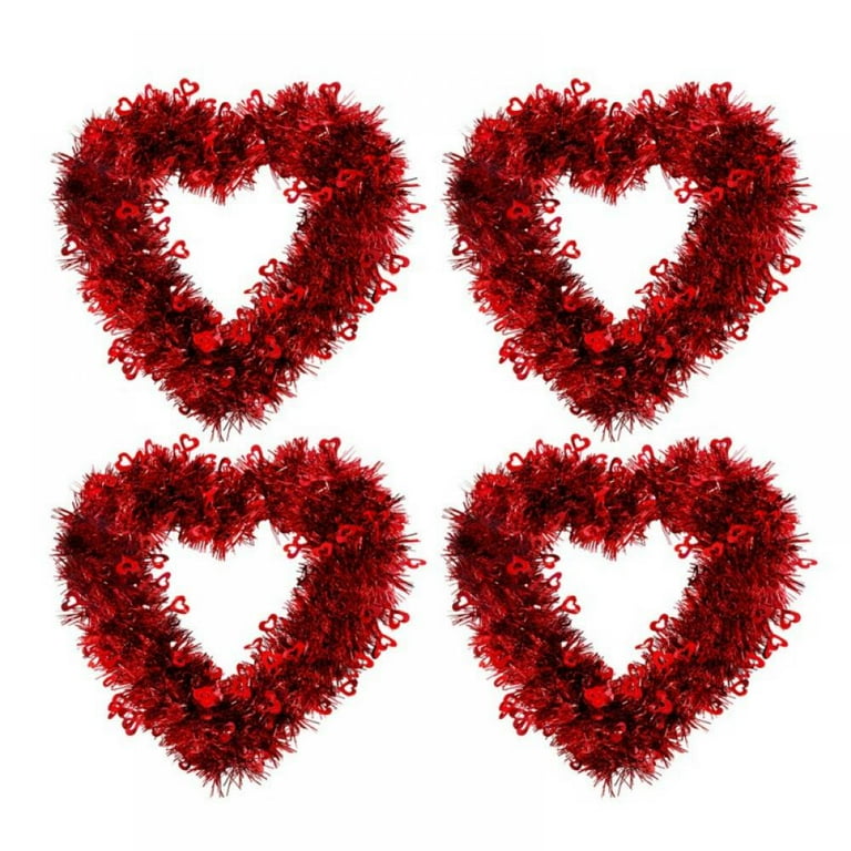 Red Heart Wreaths For Front Door - Heart Shaped Wreathfor Party