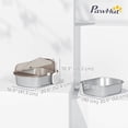thumbnail image 3 of PawHut Stainless Steel Cat Litter Box, Litter Pan Tray with Lid Steps Scoop, 3 of 10