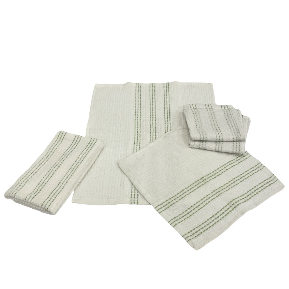 Sultan's Linens 5 PC Kitchen Towel, Dishcloth & Scrubber Set