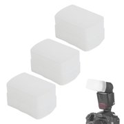 M Buder 3-Piece Mini Camera Flash Bounce Diffuser Softbox for Canon 580EX Top Speedlite - White Polyethylene Photography Accessory (3.54 inches / 9.0 cm)