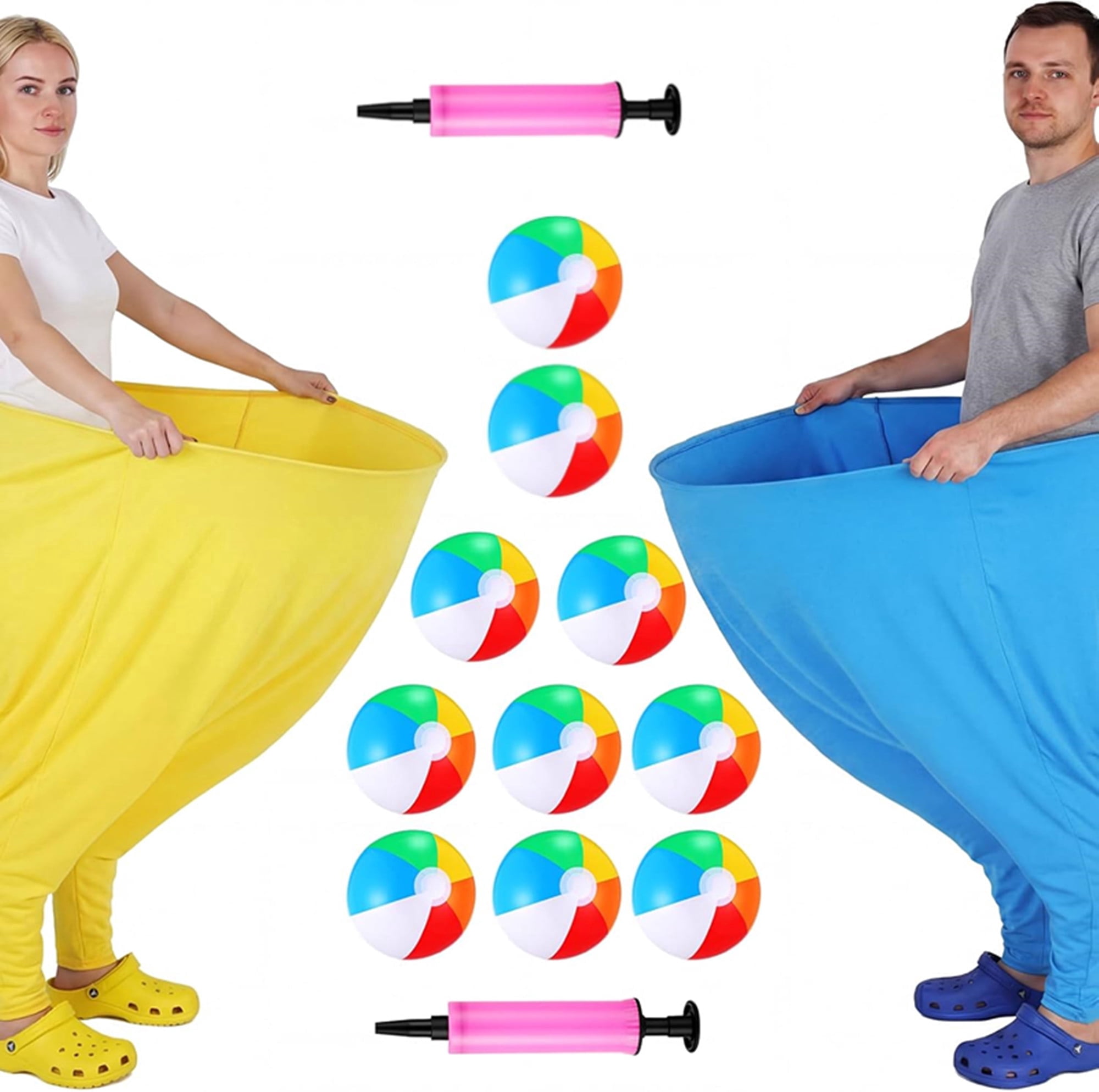 Granny Pants Yard Game Set, 2 PCS Granny Pants Family Party Outdoor Game with 10 Bouncy Balls & 2 Pumps