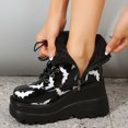 thumbnail image 2 of NECHOLOGY Botas Mujer Adulto Femenino Zapatos Botines para mujer Zapatos de moda para mujer, cuñas transpirables, botas Retro con cordones, botas cómodas para ir a la (Black, 7), 2 of 7
