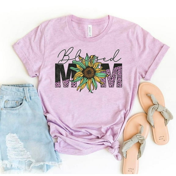 Blessed Mom T-shirt Christian Top Inspirational Mother's Day Gift Life Mama Tee Favorite