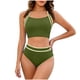 thumbnail image 2 of Traje de baño tankini de cintura alta dividido para mujer, color sólido, conservador y moderno, traje de baño de dos piezas para mujer, trajes de baño tankini para mujer, traje de baño de 2 piezas par, 2 of 8