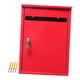 thumbnail image 1 of Buzón de correo de Metal para montaje en pared, puerta de entrada de gran capacidad para exteriores, buzón montado en la pared con cerradura de llave, rojo, 1 of 8