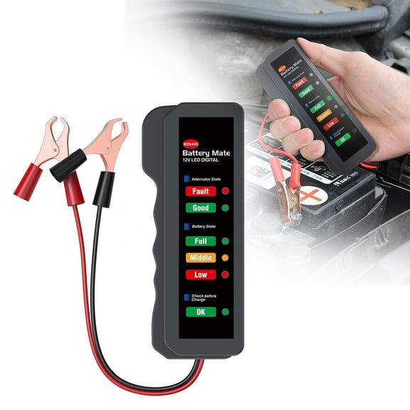 Auto Tester Tester Battery Battery Alternator Battery Tester and 12V Auto Car Scanner