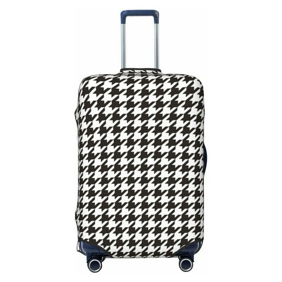 Travel Luggage Cover Protector - Houndstooth Black And White Anti-Scratch Suitcase Covers Fits 18-32 Inch Luggage