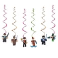 thumbnail image 5 of Roblox birthday party decoration set, equipped with Happy Birthday banners, latex balloons, Cake toppers/Supercake toppers/Hanging vortexes supplies, 5 of 6