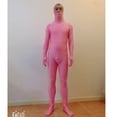 thumbnail image 3 of Chicos rosados, disfraces de Zentai personalizados de Joji rosado, traje de gato, disfraces de Halloween, mono para adultos, cremallera en la entrepierna, ojos abiertos, boca abierta, 3 of 5