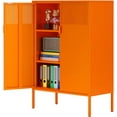 thumbnail image 6 of Metal Locker Storage Accent Cabinet with Legs, 2 Door for Home, Office, Entryway and Hallway, 6 of 7