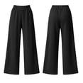 thumbnail image 5 of ibiyuan Women Wide Leg Sweatpants, Elastic High Waist Baggy Loose Fit Lounge Pants Soft Breathable Trousers Casual Street Spring Fall Daily Travel Outfit, 5 of 9