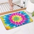 thumbnail image 4 of Colorful Rainbow Tie Dye Spiral Pattern Bathroom Rugs Mat,Non Slip Microfiber Bathroom Rug,Rubber Backing,Soft Bathroom Mats for Bathroom Floor,Tub and Shower,17x27in(43x68cm), 4 of 5