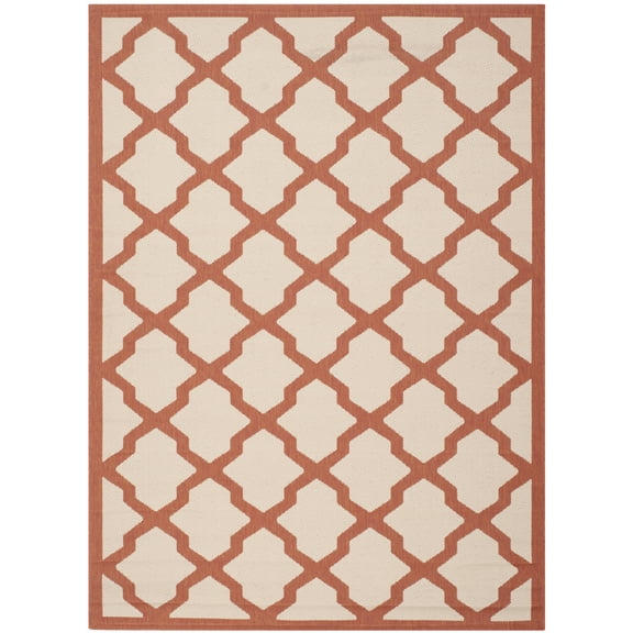 Safavieh Courtyard Amber Geometric Indoor/Outdoor Area Rug, Beige/Terracotta, 5'3" x 7'7"