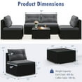 thumbnail image 3 of Gymax Set Of 5 Outdoor Furniture Set w/ Seat & Back Cushions Tempered Glass Tabletop, 3 of 10