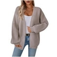thumbnail image 5 of MeetoTime Cardigan Ouvert pour Femmes Automne Manches Longues Col en V Mi-Longueur Tricoté, 5 of 5