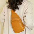 thumbnail image 7 of ibiyuan Small Sling Backpack Crossbody Bags Women Men Retro Large Capacity Zipper Messenger Bag for Women, Fashion Solid Pattern Practical Daily Shoulder Crossbody Bag, 7 of 7