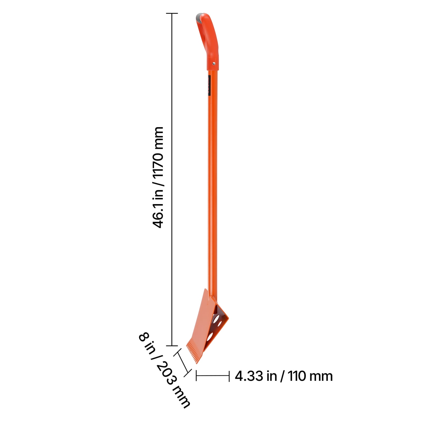 VEVOR Shingle Shovel 1 Pack, D-Grip Handle Shingle Roof Ripper, High Hardness 45# Steel & Lightweight Easy Tearing Off Roofing & Nails Tool, ideal for Commercial and Residential Use,Orange