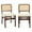 Beige Linen - Walnut Finish, variant on Zesthouse Rattan Dining Chairs Set of 2, Mid Century Dining Chairs, Kitchen Dining Room Chair, Curved Upholstered Linen Fabric Dining Chair with Cane Back and Natural Wood Frame, Beige