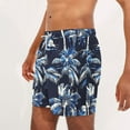 thumbnail image 4 of Viikei Men's Printed Shorts-Tropical Vacation Style,Men's Hawaiian Print Shorts Casual Print Swim Shorts Shorts Black S, 4 of 6