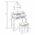 thumbnail image 6 of Franhais Dressing Table with Stool, Density Board Wood Dresser with Drawers and Footstool, Gift for Daughter, Girlfriend, 6 of 8