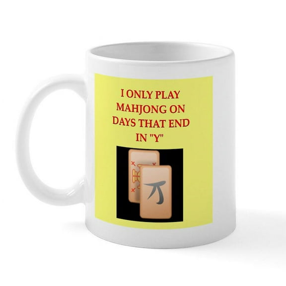 CafePress - Mahjong Design Mug - 11 oz Ceramic Mug - Novelty Coffee Tea Cup